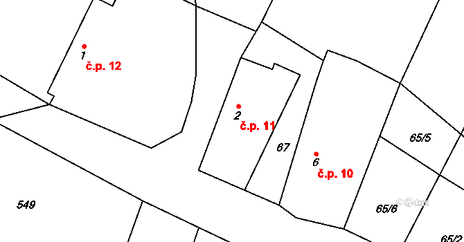 Labouň 11, Jičíněves na parcele st. 2 v KÚ Labouň, Katastrální mapa