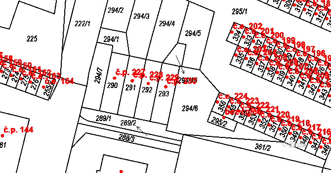 Újezdeček 230 na parcele st. 293 v KÚ Újezdeček, Katastrální mapa