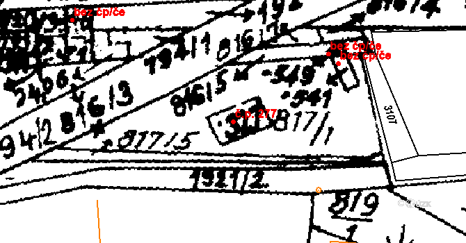Trhová Kamenice 277 na parcele st. 327 v KÚ Trhová Kamenice, Katastrální mapa