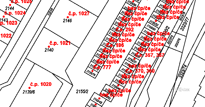 Mikulov 168 na parcele st. 2155/76 v KÚ Mikulov na Moravě, Katastrální mapa