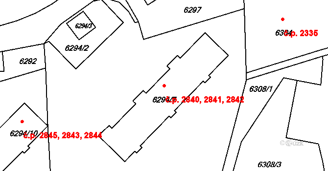 Varnsdorf 2840,2841,2842 na parcele st. 6294/7 v KÚ Varnsdorf, Katastrální mapa