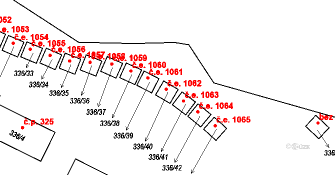 Květušín 1062, Polná na Šumavě na parcele st. 336/40 v KÚ Polná na Šumavě, Katastrální mapa