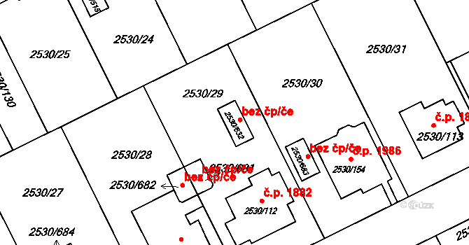 Opava 41726537 na parcele st. 2530/632 v KÚ Opava-Předměstí, Katastrální mapa