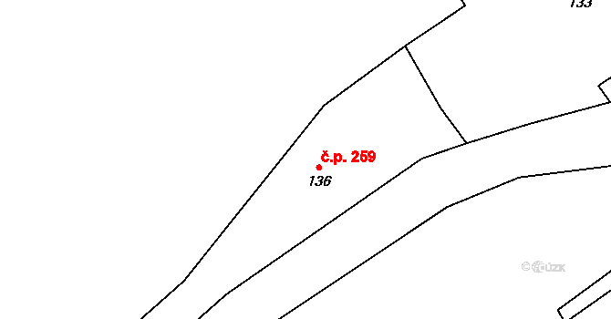 Skuhrov nad Bělou 43178537 na parcele st. 136 v KÚ Skuhrov nad Bělou, Katastrální mapa