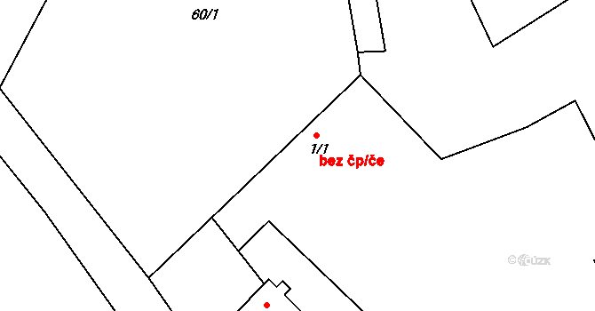 Cetenov 47003537 na parcele st. 1/1 v KÚ Cetenov, Katastrální mapa