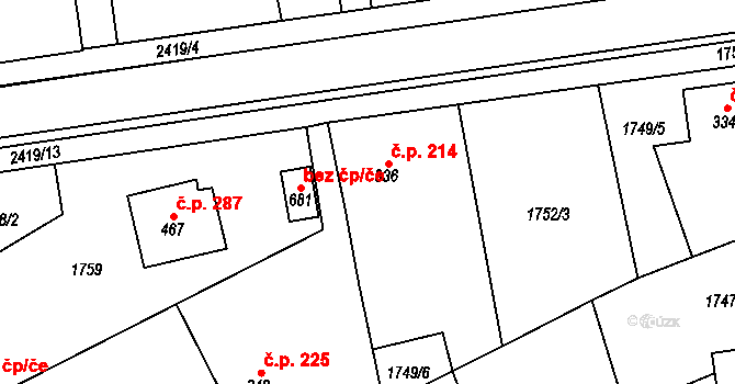 Klenčí pod Čerchovem 214 na parcele st. 336 v KÚ Klenčí pod Čerchovem, Katastrální mapa
