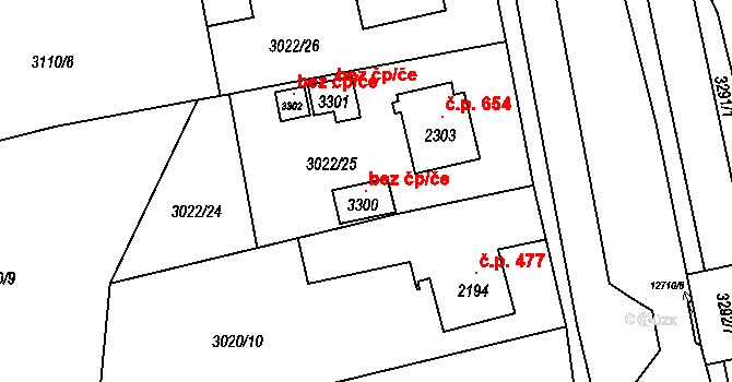 Nový Hrozenkov 115346538 na parcele st. 3300 v KÚ Nový Hrozenkov, Katastrální mapa