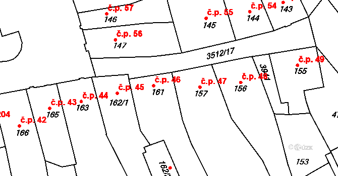 Cvikov I 46, Cvikov na parcele st. 161 v KÚ Cvikov, Katastrální mapa