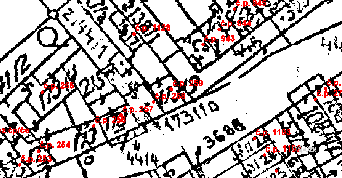 Jaroměřice nad Rokytnou 259 na parcele st. 173/9 v KÚ Jaroměřice nad Rokytnou, Katastrální mapa