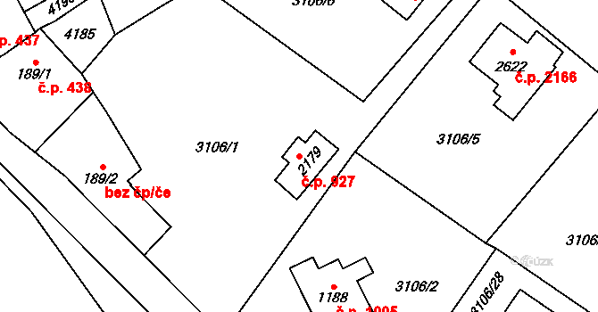 Dvůr Králové nad Labem 927 na parcele st. 2179 v KÚ Dvůr Králové nad Labem, Katastrální mapa