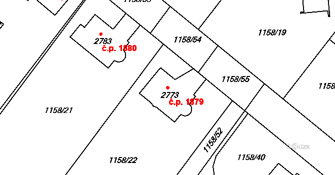 Brandýs nad Labem 1879, Brandýs nad Labem-Stará Boleslav na parcele st. 2773 v KÚ Brandýs nad Labem, Katastrální mapa