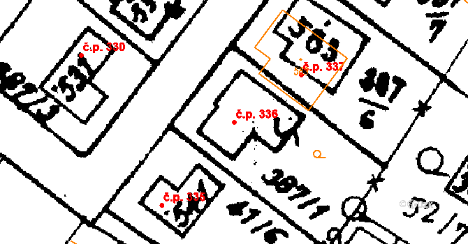 Nasavrky 336 na parcele st. 527 v KÚ Nasavrky, Katastrální mapa