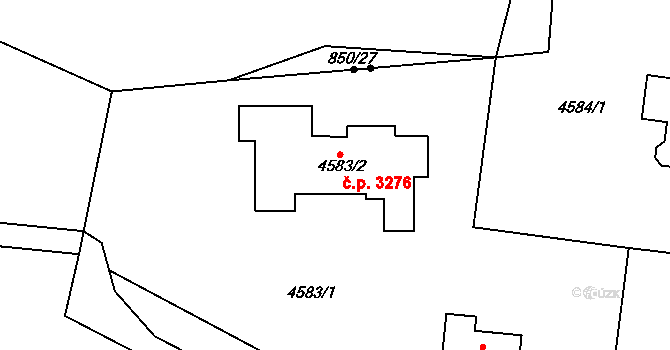 Teplice 3276 na parcele st. 4583/2 v KÚ Teplice, Katastrální mapa