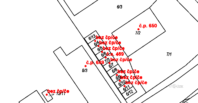 Bučovice 547 na parcele st. 6/5 v KÚ Bučovice, Katastrální mapa