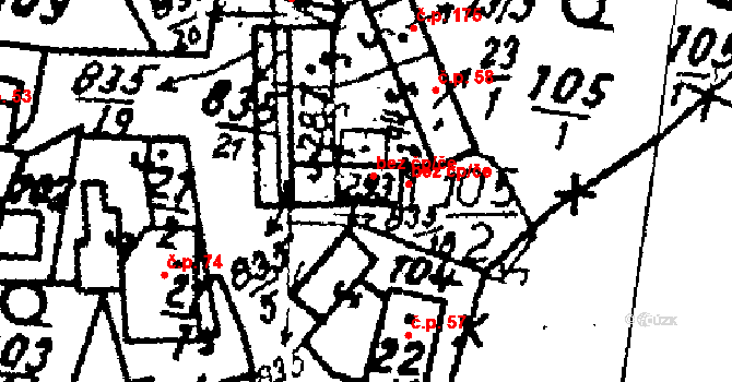 Bratčice 38269538 na parcele st. 293 v KÚ Bratčice u Potěh, Katastrální mapa