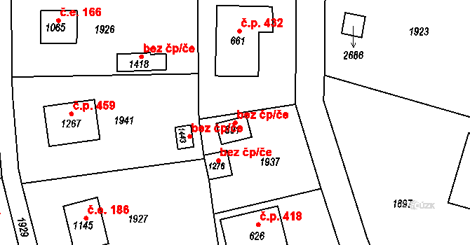 Čerčany 39334538 na parcele st. 891 v KÚ Čerčany, Katastrální mapa
