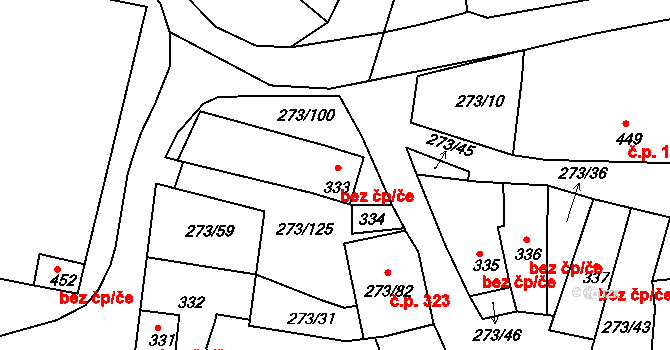 Sedlec 40658538 na parcele st. 333 v KÚ Sedlec u Mikulova, Katastrální mapa