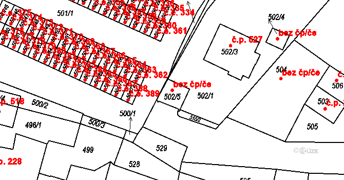 Bystřice nad Pernštejnem 41387538 na parcele st. 502/5 v KÚ Bystřice nad Pernštejnem, Katastrální mapa