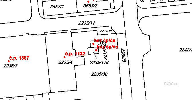Břeclav 42834538 na parcele st. 2235/179 v KÚ Poštorná, Katastrální mapa