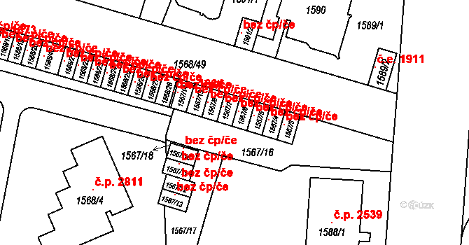 Teplice 43279538 na parcele st. 1567/6 v KÚ Teplice, Katastrální mapa