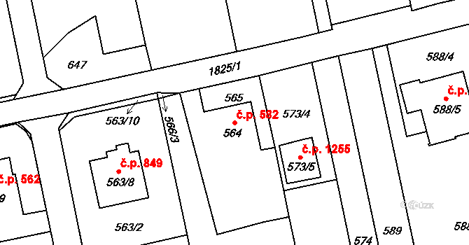 Kylešovice 582, Opava na parcele st. 564 v KÚ Kylešovice, Katastrální mapa