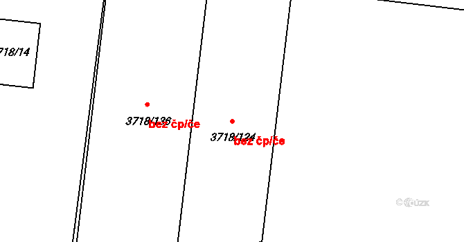 Kunovice 48881538 na parcele st. 3718/124 v KÚ Kunovice u Uherského Hradiště, Katastrální mapa