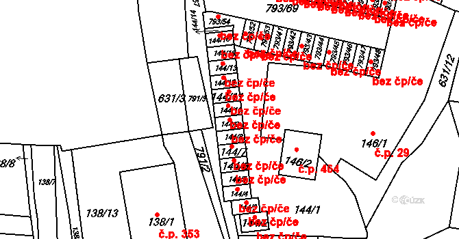 Kutná Hora 89937538 na parcele st. 144/9 v KÚ Sedlec u Kutné Hory, Katastrální mapa