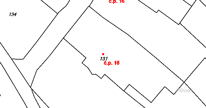 Smolín 15, Pohořelice na parcele st. 131/1 v KÚ Smolín, Katastrální mapa
