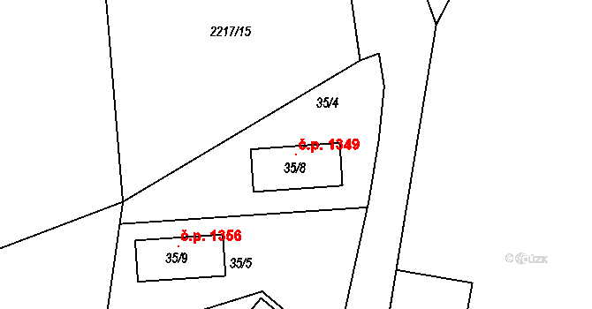 Suchdol 1349, Praha na parcele st. 35/8 v KÚ Suchdol, Katastrální mapa