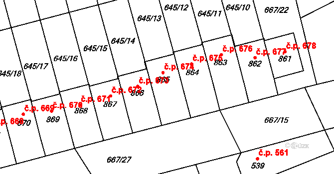 Lišov 674, Katastrální mapa