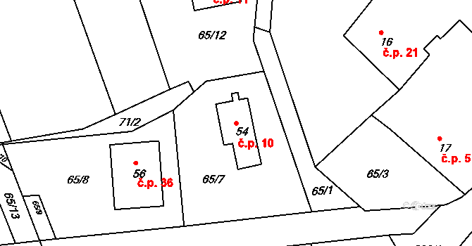 Kardavec 10, Hluboš na parcele st. 54 v KÚ Kardavec, Katastrální mapa