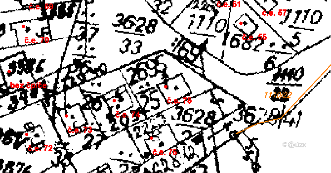 Byšičky 75, Lysá nad Labem na parcele st. 2695 v KÚ Lysá nad Labem, Katastrální mapa