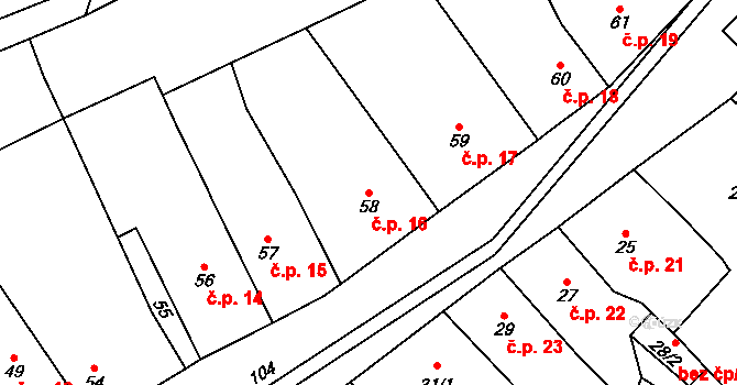 Český Dub I 16, Český Dub na parcele st. 58 v KÚ Český Dub, Katastrální mapa