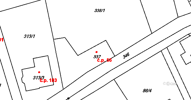 Liberec XX-Ostašov 56, Liberec na parcele st. 337/4 v KÚ Ostašov u Liberce, Katastrální mapa