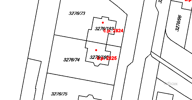 Louny 2825 na parcele st. 3276/160 v KÚ Louny, Katastrální mapa