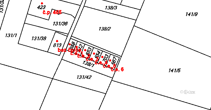 Lenešice 5 na parcele st. 703 v KÚ Lenešice, Katastrální mapa