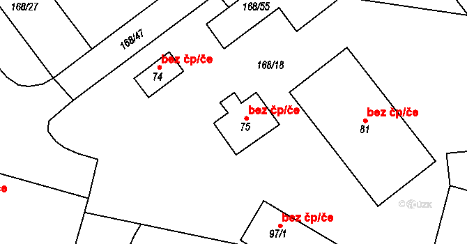 Bačetín 38463539 na parcele st. 75 v KÚ Sudín, Katastrální mapa