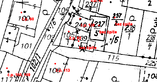 Heřmanova Huť 39632539 na parcele st. 239 v KÚ Dolní Sekyřany, Katastrální mapa
