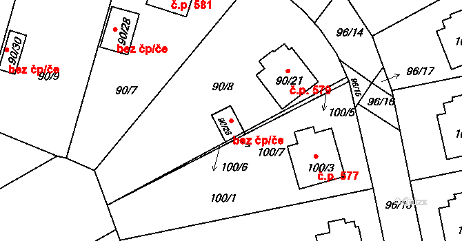 Třinec 40209539 na parcele st. 90/26 v KÚ Lyžbice, Katastrální mapa