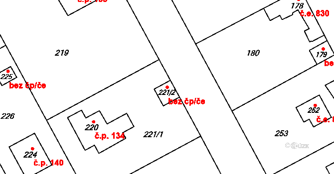 Káraný 41274539 na parcele st. 221/2 v KÚ Káraný, Katastrální mapa