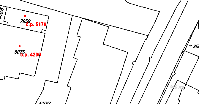Zlín 4211,4212,4213,4214, na parcele st. 6140/1 v KÚ Zlín, Katastrální mapa