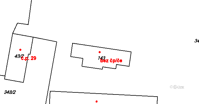 Neveklov 42970539 na parcele st. 143 v KÚ Bělice, Katastrální mapa