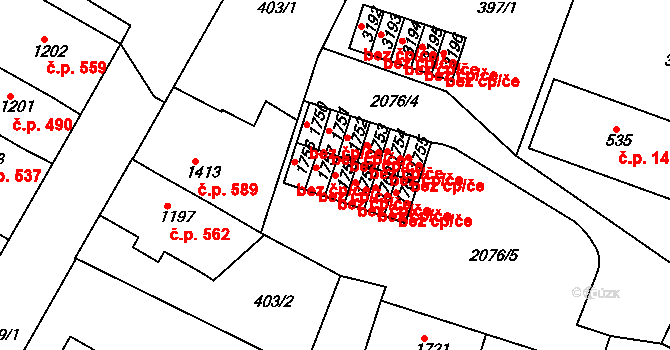 Lanškroun 43201539 na parcele st. 1758 v KÚ Lanškroun, Katastrální mapa