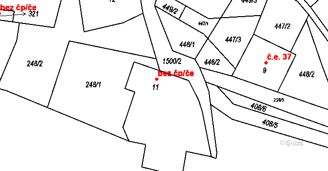Prysk 48229539 na parcele st. 11 v KÚ Horní Prysk, Katastrální mapa