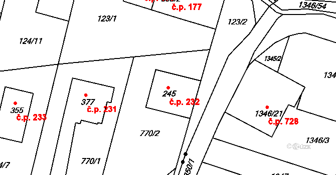 Malá Skalice 232, Česká Skalice na parcele st. 245 v KÚ Malá Skalice, Katastrální mapa