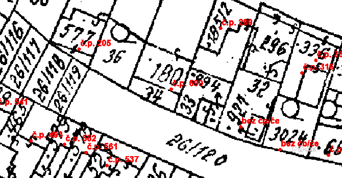 Kostice 699 na parcele st. 180 v KÚ Kostice, Katastrální mapa