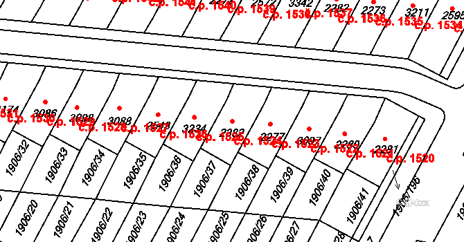 Bystřice pod Hostýnem 1524 na parcele st. 2382 v KÚ Bystřice pod Hostýnem, Katastrální mapa