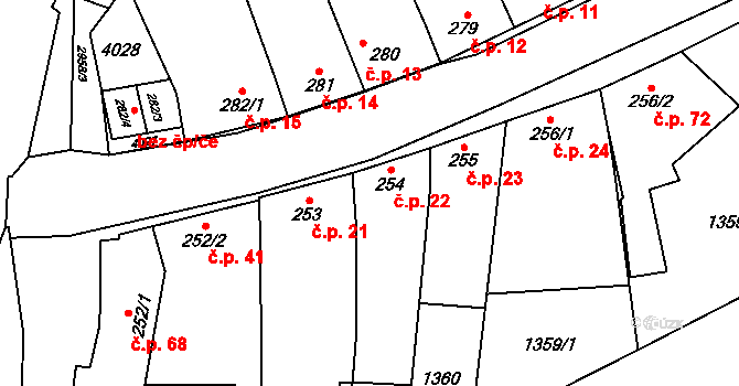 Tovačov II-Annín 22, Tovačov na parcele st. 254 v KÚ Tovačov, Katastrální mapa