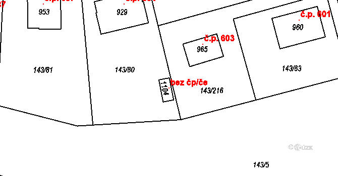 Strančice 120928540 na parcele st. 1104 v KÚ Strančice, Katastrální mapa