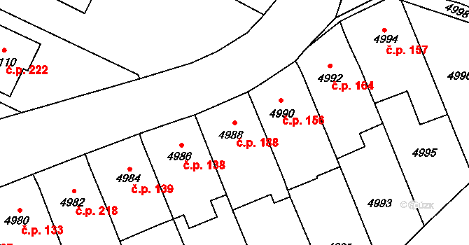 Lukovany 188 na parcele st. 4988 v KÚ Lukovany, Katastrální mapa